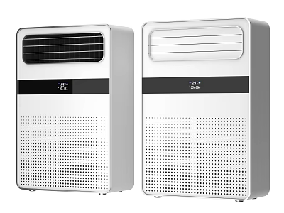 Modern White Air Conditioner Fans With Digital 3d model