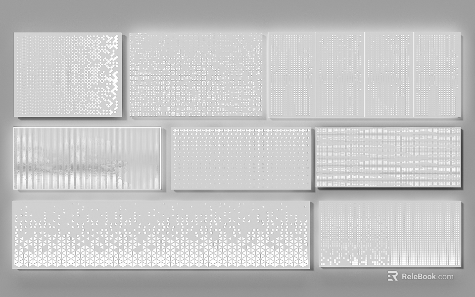 Modern Interior Wall Panels With Various Decorative Patterns And Textures 3d model 