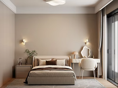 Bedroom Cream Style Bedroom Ceiling Lamp Wardrobe Dressing Table Wall Lamp 3d model