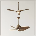Modern Air Conditioning Fans With Wooden Blades And Ceiling Light Design