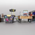 Indoor Amusement Equipment Set With Air Hockey Table Foosball Table And Arcade Machines