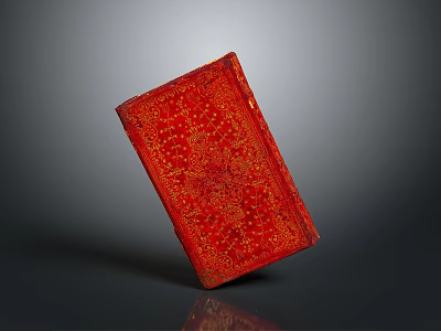 Classic Red Decorative Box With Intricate Gold Patterns And Elegant Design 3d model