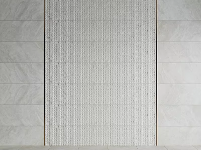 Textured Stone Wall Component With Central Panel And Smooth Surroundings 3d model