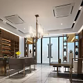 Elegant Modern Liquor Store Interior With Wooden Wine Racks Displayed Bottles And Chandelier Lighting