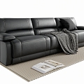 Modern Double Sofa Leather Sofa Living Room Sofa 3d model