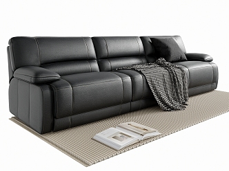 Modern Double Sofa Leather Sofa Living Room Sofa 3d model