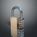 Stainless Steel Combination Lock Hardware Tool With Shiny Finish And Security Design 3d model