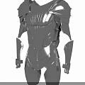 Black Metal Armor With Structured Chest Plate And Shoulder Guards Design