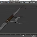 Hook sword curved sword sickle sword long sword long sickle cold weapon low face number low model simple model game sub-era film and television level super realistic 3d model