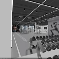 Modern Fitness Gym With Diverse Workout Equipment And Spacious Training Space