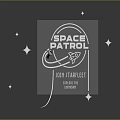 Space Patrol Intergalactic Design With Planetary Logo Stars And Astronaut Figure