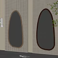 Modern mirror profiled full-length mirror combination 3d model