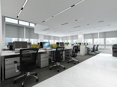 modern public office area office open office area 3d model