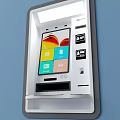 Public Facility Self Service Terminal With Interactive Touchscreen Interface And Function Icons