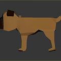Low Poly Geometric Pug Stuffed Toy in Orange and Brown Color Design