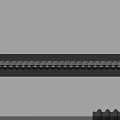 Modern Building Exterior Wall Featuring Black Wavy Decorative Cornice Trim Details
