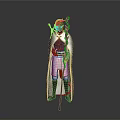 Red Masked Warrior Character Standing With Mythical Creature Beast In Dark Background