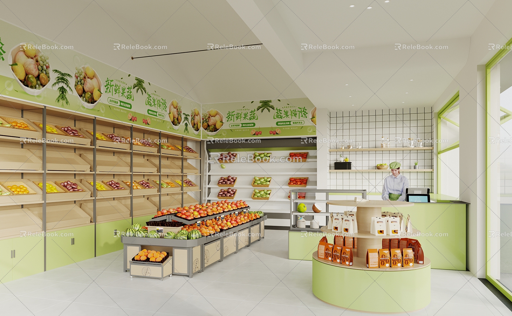 Fruit shop front 3d model