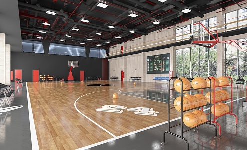 modern basketball hall 3d model