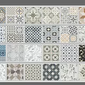 Ceramic Tiles Wall Display With Various Patterns And Colorful Designs 3d model