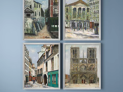 Urban Landscape Paintings Showcasing City Street Scenes And Historic Architecture 3d model