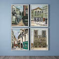 Urban Landscape Paintings Showcasing City Street Scenes And Historic Architecture