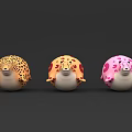 Colorful Animal Shaped Inflatable Decorations With Spotted Patterns Round Bodies And Tails