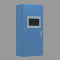 Blue Industrial Control Cabinet With Display Screen And Door Handle For Industrial Use