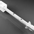 Modern White Tactical Missile With Aerodynamic Design Golden Warhead Navigation System And Tail Fins