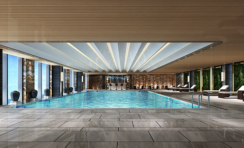 Modern Pool Luxury Hotel Pool 3d model