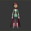 3D Designed Game And Movie Character With Red Hat Green Top White Gloves Red Cape