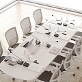 Conference table and chair combination 3d model