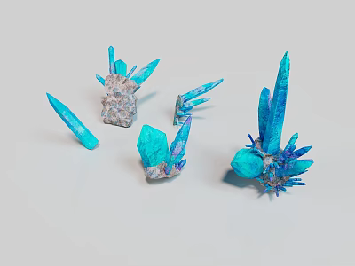 Blue Crystal Decorative Pieces For Home Living Room Tabletop Display With Various Shapes 3d model