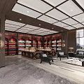 Contemporary Luxury Hotel Lobby With Marble Reception Counter And Elegant Metal Feature Wall Design