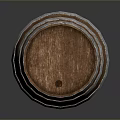 Rustic Wooden Barrel With Metal Hoops And Smooth Surface Texture