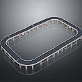 Industrial Conveyor System Featuring Oval Track and Support Structure for Material Handling 3d model