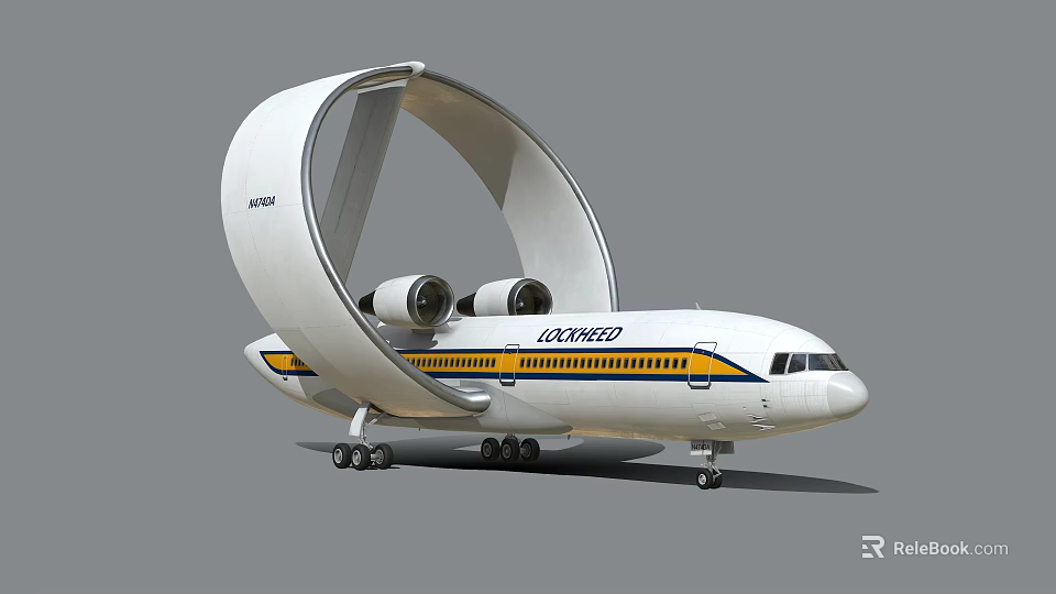 Lufthansa Passenger Plane With Unique Circular Wing And Yellow Stripes 3d model 