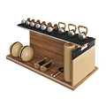 Sports Equipment Storage Rack With Dumbbells Kettlebells Exercise Balls And Yoga Mat