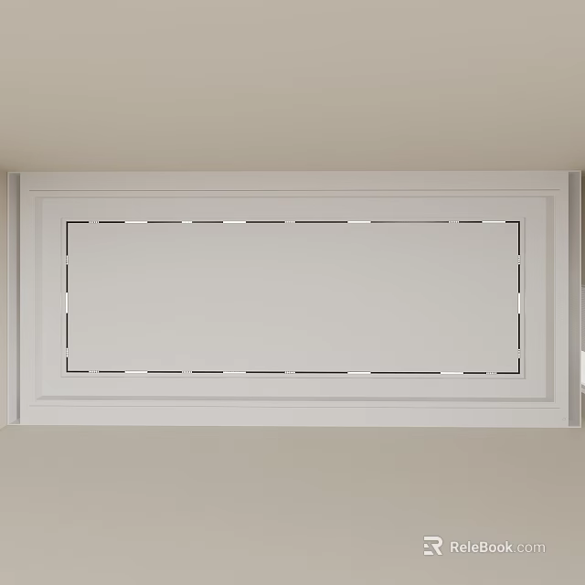 White Modern Ceiling Design With Recessed Trim And Panel Details 3d model