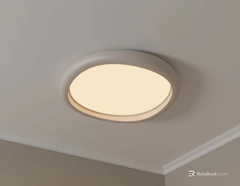 Modern Round Ceiling Light Mounted On Ceiling With Warm Light 3d model 