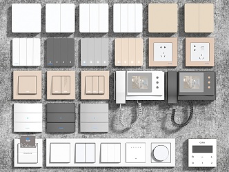 Modern Switch Socket Panel Telephone Access Control 3d model