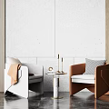 Modern leisure table and chair combination leisure chair side combination 3d model