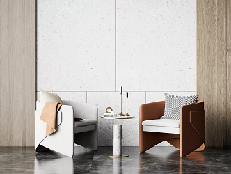 Modern leisure table and chair combination leisure chair side combination 3d model