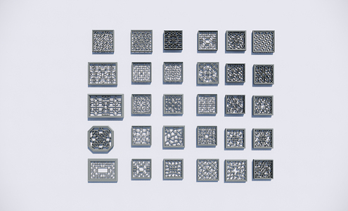 New Chinese-style openwork window 3d model