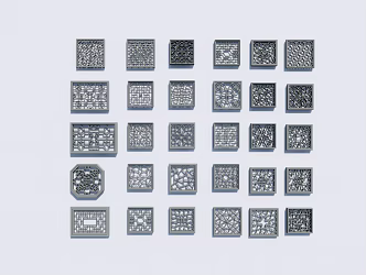 New Chinese-style openwork window 3d model