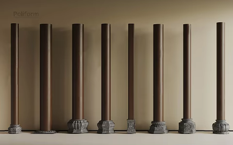 New Chinese Style Column New Chinese Style Column Chinese Style Column Combination Stone Pier Column Cylindrical Chinese Style Column 3d model