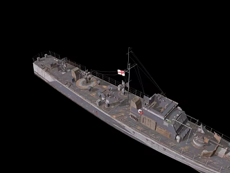 modern warship battleship destroyer 3d model