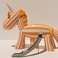 Modern game character unicorn 3d model