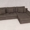 Dark Gray Multi Person Sofa With Tufted Upholstery And Decorative Pillows 3d model
