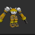 Yellow And White Robot Game Character With Large White Ears And Yellow Body